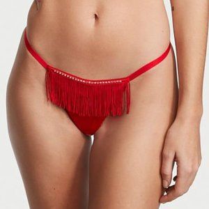 VS Very Sexy Fringe V-String Panty Roaring 20s Flapper Style Red NWT